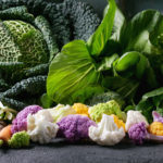 Green salads, cabbage, colorful veggies